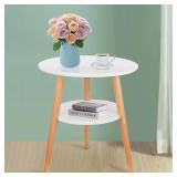 2 Tier Side Table White