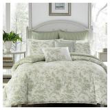 Laura Ashley Natalie Jade Green Comforter Set, Full/Queen Bedding