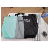 135L Laundry Cloth Hamper Sorter Basket Bag Bin Foldable 3 Sections with Aluminum Frame 24