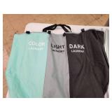 135L Laundry Cloth Hamper Sorter Basket Bag Bin Foldable 3 Sections with Aluminum Frame 24