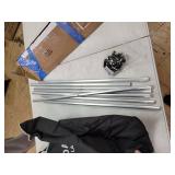 135L Laundry Cloth Hamper Sorter Basket Bag Bin Foldable 3 Sections with Aluminum Frame 24