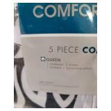 Comfort Spaces Enya 5 Piece Floral Printed Comforter Set, Queen, Red/Black,