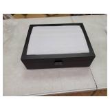 Drop Cache Display Valet - EDC, Blade, Watch, and Jewelry Locking Storage Case, USB Pass-through, Microfiber Lining, Faux Leather, Stackable (Valet), black