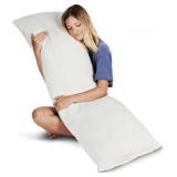 Snuggle-Pedic Full Body Pillow for Adults - GreenGuard Gold Certified 20 x 54 Long Pillow w/ Shredded Memory Foam & Kool-Flow Pillow Cover, Made in The USA