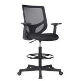 Drafting Chair Tall Office Chair for Standing Desk Drafting Mesh Table Chair with Adjustable Armrest and Foot Ring