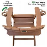 DURAWEATHER POLY King Size Folding Adirondack with Collapsible Cup Holders (Fireside Cedar)