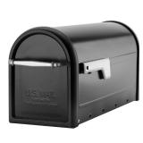 Chadwick Post Mount Mailbox Black with Nickel Flag