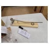 King Kooker Oyster Opener on Wooden Base and Oyster Knife