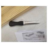 King Kooker Oyster Opener on Wooden Base and Oyster Knife