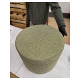 Round Storage Ottoman Green Tweed - HomePop
