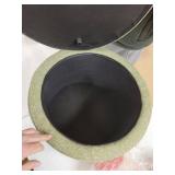 Round Storage Ottoman Green Tweed - HomePop