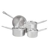 AmazonCommercial 7-Piece Stainless Steel Induction Ready Cookware Set