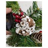 National Tree Company 30" Frosted Berry Centerpiece with 3 Candle Holders