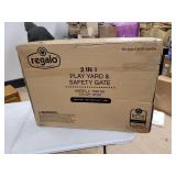 Regalo Versatile Play Space 192-Inch Plastic Super Wide Portable Baby Gate and Play Yard, 4-In-1, Bonus Kit, Includes 4 Pack of Wall Mounts, Indoor and Outdoor Play Space, Cool Gray