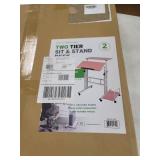 Mind Reader - 2 Tier Sit and Stand Desk - Pink