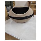 K&H PET PRODUCTS Mod Dream Pod Pet Bed, Big Cat Cave for All Cat Sizes, Heated and Unheated,  Tan/Black