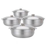 Aramco 8 Piece Alpine Gourmet Aluminum Caldero Set, 2/3.5/7/13 quart, Silver