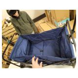 S2 Lifestyle Brazee Collapsible Folding Wagon Cart With Wheels, Navy Blue