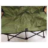 Loveseat Style Double Camp Chair with Steel Frame by Trademark Innovations (Army Green, 31.5"H)