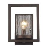 Odeums Indoor Wall Lights, Indoor Wall Sconces, 1-Light Interior Wall Mount Light Fixture, Oil Rubbed Bronze Finish with Clear Hammered Glass