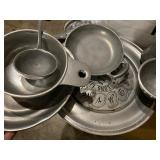 Nice Pewter Set w/ Serving Plates, cream holders, water vase, and more