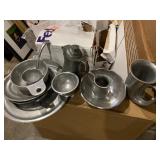Nice Pewter Set w/ Serving Plates, cream holders, water vase, and more
