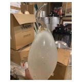 White Detailed Italian Glass Pendant w/ Fixture for Light