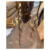 Ornate Tall Wooden and Iron Decorative Piece