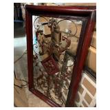 24”x40” Metal Burgundy Hue Wall Decore Piece