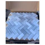 20 Sheets of Bergamo Herringbone Tile Backsplash. Covers .94 sq ft per piece.