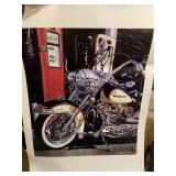 Rare Hard To Find Harley Davidson Motorcycle Print