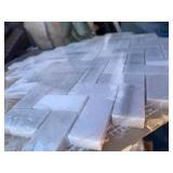 20 Sheets of Bergamo Herringbone Tile Backsplash. Covers .94 sq ft per piece.