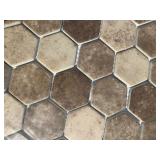 38 Sheets of Sandhills Hexagon Tile Backsplash. Covers .94 sq ft per piece