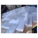 20 Sheets of Bergamo Herringbone Tile Backsplash. Covers .94 sq ft per piece.