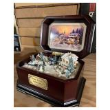 New In Box Famous Thomas Kinkade’s Holiday Spirit Collectable Music Box