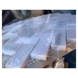 20 Sheets of Bergamo Herringbone Tile Backsplash. Covers .94 sq ft per piece.