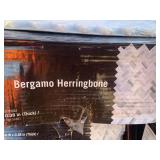 20 Sheets of Bergamo Herringbone Tile Backsplash. Covers .94 sq ft per piece.