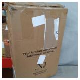 Nathan James Hylie Nailhead Wood Pub-Height Counter Bar Stool 24" Gray Fabric Cushion Dark Brown Finish