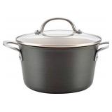 AYESHA CURRY HOME COLLECTION HARD ANODIZED NONSTICK SAUCE PAN/SAUCEPAN W/ LID , 4.5Q , CHARCOAL GRAY