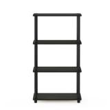 Furinno Turn-N-Tube 4-Tier Multipurpose Shelf Display Rack, Espresso/Black