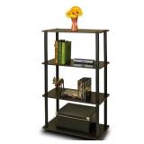 Furinno Turn-N-Tube 4-Tier Multipurpose Shelf Display Rack, Espresso/Black