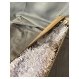 Antetek 4ft Artificial Christmas Tree Xmas Pine Tree with Solid Metal Foldable Base for Home, Office, Party Decoration(White)