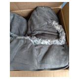 FurHaven Pet Dog Bed Deluxe Orthopedic Faux Fur & Suede L-Shaped Chaise Couch Pet Bed for Dogs & Cats, Stone Gray, Medium