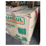 BLACK CAGED LIGHT FIXTURE WITH DARK WOOD BLADES