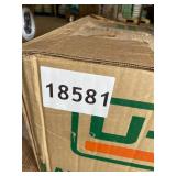 BLACK CAGED LIGHT FIXTURE WITH DARK WOOD BLADES