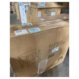 18" Square Wood and Metal X Side Table in Gray Wash