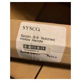 New Pack of 6 Sysco Spoon S-S Notched w/ Hollow Handle