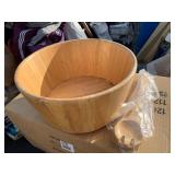 Heavy Duty Wooden Bowl w/ 2 Matching Utensils