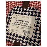 4 New Sweet Home Collection Houndstooth Memory Foam U-Shaped Chair Pads
