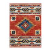 Well Woven Tulsa Lea Traditional Vintage Southwestern Tribal Crimson 5